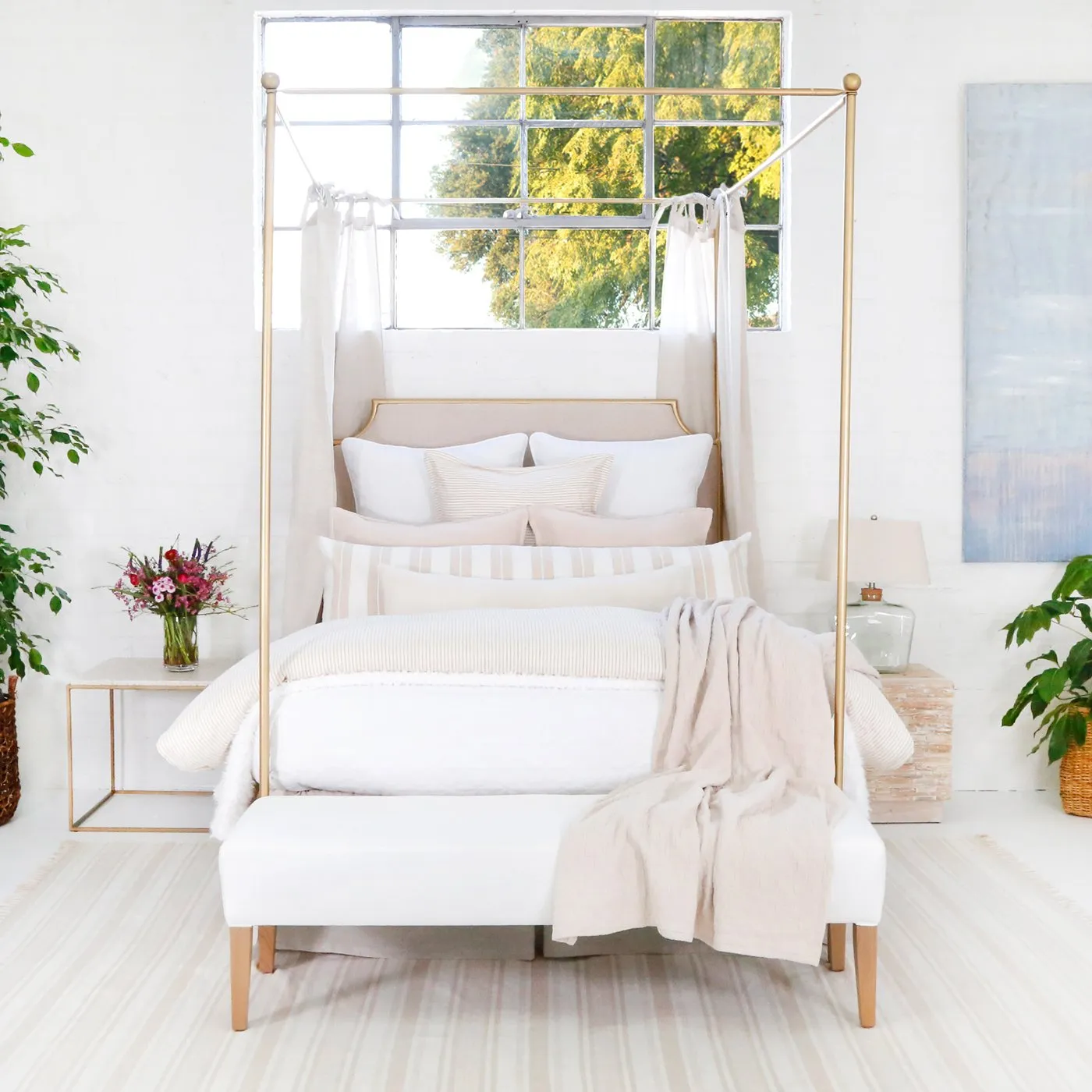 Pom Pom at Home Connor Ivory & Amber Striped Duvet Cover and Pillow Shams ~ Available in Twin, Queen and King Sizes
