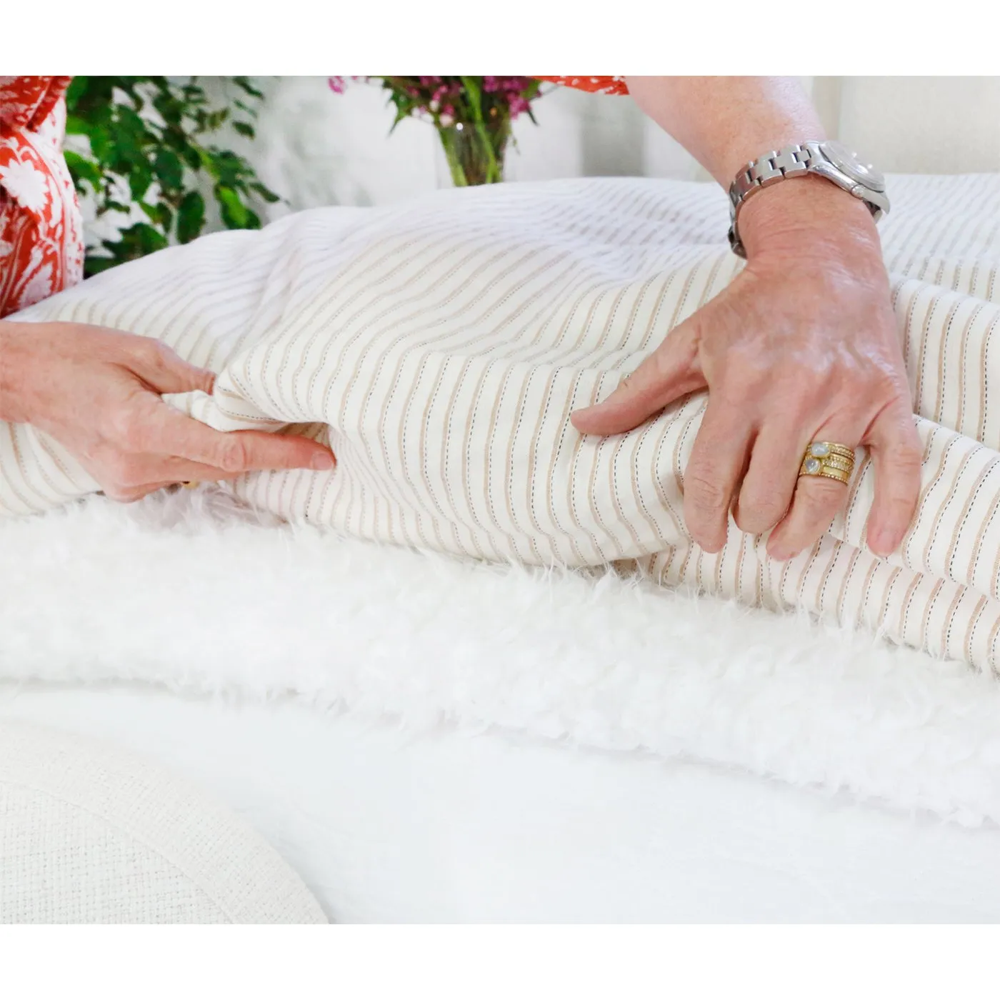 Pom Pom at Home Connor Ivory & Amber Striped Duvet Cover and Pillow Shams ~ Available in Twin, Queen and King Sizes