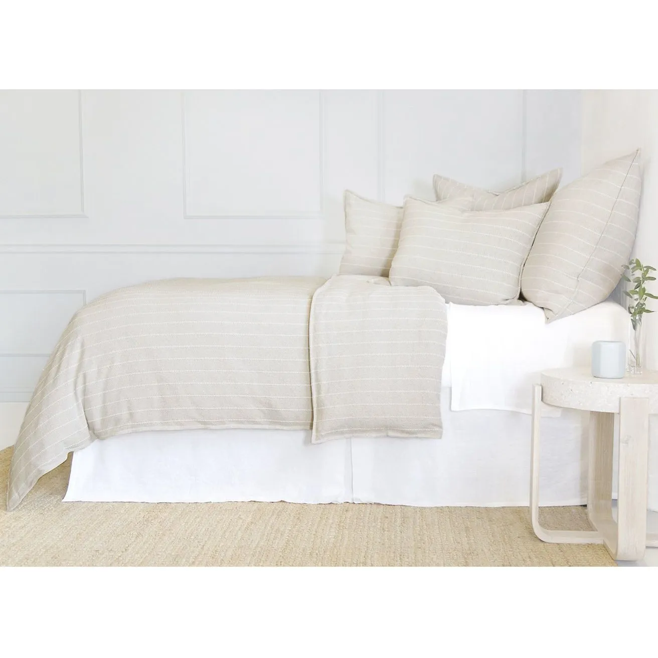 Pom Pom at Home Henley Oat & Ivory Striped Duvet Cover and Pillow Shams ~ Available in Twin, Queen and King Sizes