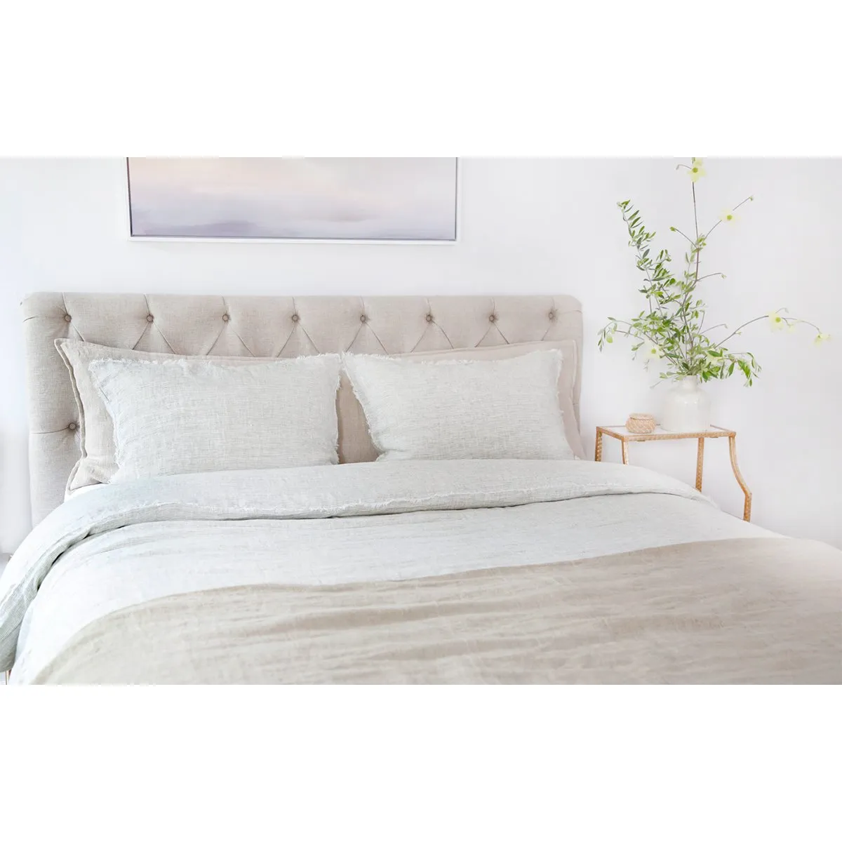 Pom Pom at Home Logan Olive Linen Duvet Cover and Pillow Shams ~ Available in Twin, Queen and King Sizes
