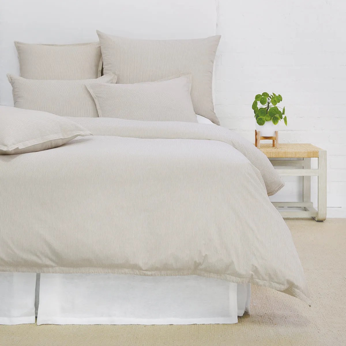 Pom Pom at Home Luke Natural Striped Duvet Cover and Pillow Shams ~ Available in Twin, Queen and King Sizes