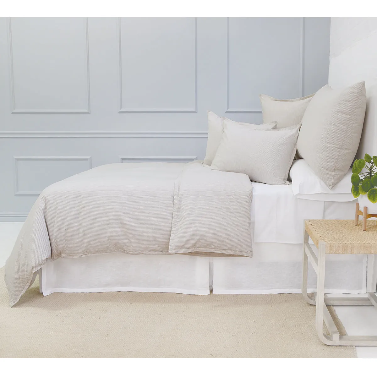 Pom Pom at Home Luke Natural Striped Duvet Cover and Pillow Shams ~ Available in Twin, Queen and King Sizes