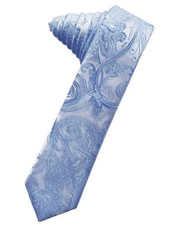 Pool Tapestry Satin Skinny Necktie