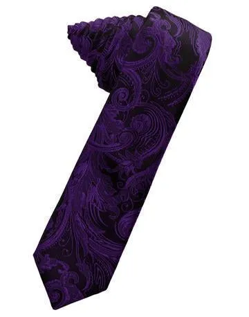 Pool Tapestry Satin Skinny Necktie