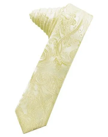 Pool Tapestry Satin Skinny Necktie
