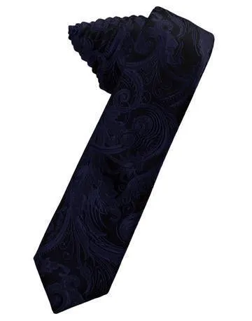 Pool Tapestry Satin Skinny Necktie