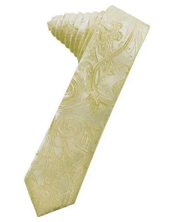 Pool Tapestry Satin Skinny Necktie