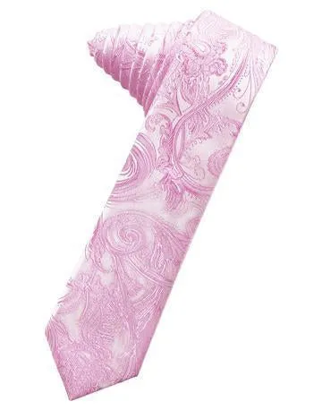 Pool Tapestry Satin Skinny Necktie