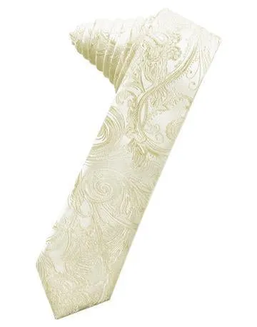 Pool Tapestry Satin Skinny Necktie