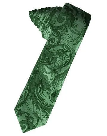 Pool Tapestry Satin Skinny Necktie