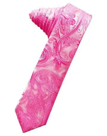 Pool Tapestry Satin Skinny Necktie
