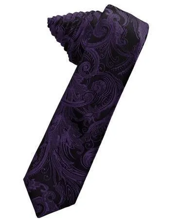 Pool Tapestry Satin Skinny Necktie