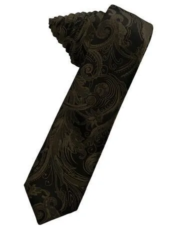 Pool Tapestry Satin Skinny Necktie