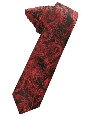 Pool Tapestry Satin Skinny Necktie