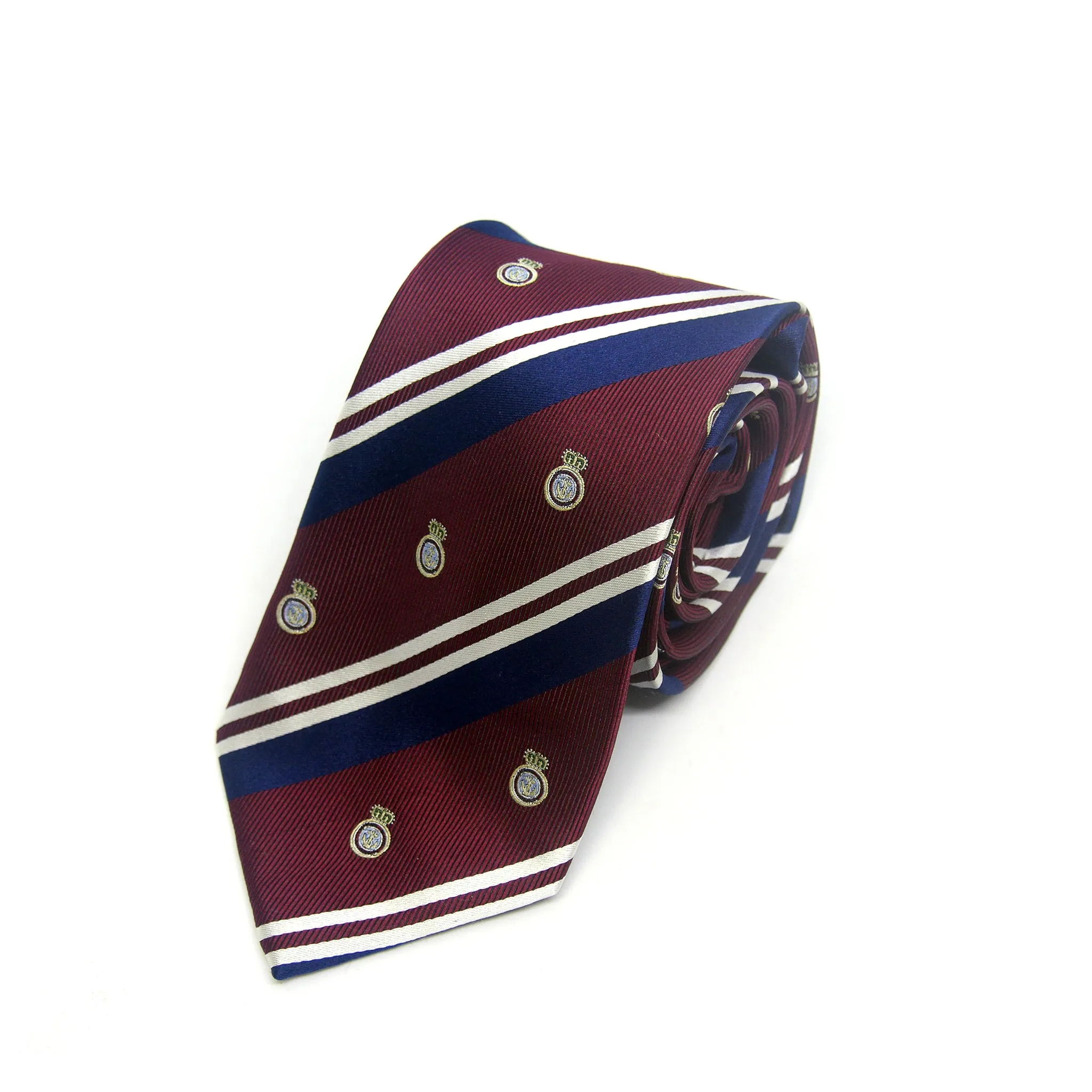 Printed Lane Tie in Burgundy Red