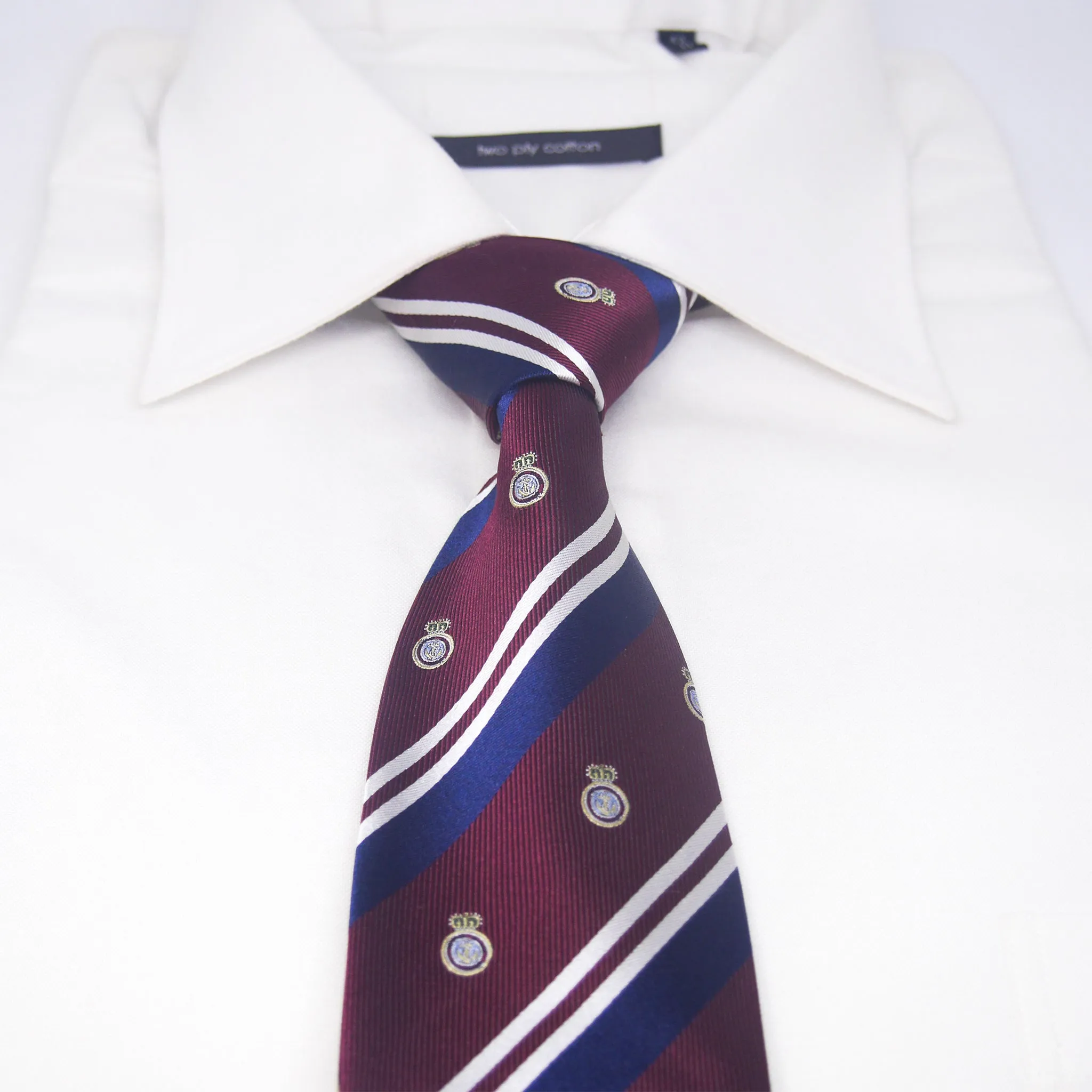 Printed Lane Tie in Burgundy Red