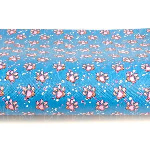 Puppy Paw Print Synthetic Leather Sheet USDR