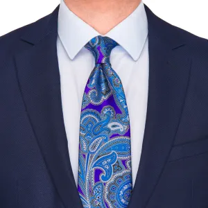 Purple and Blue Paisley Prestige Silk Tie