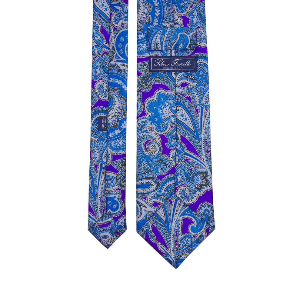Purple and Blue Paisley Prestige Silk Tie