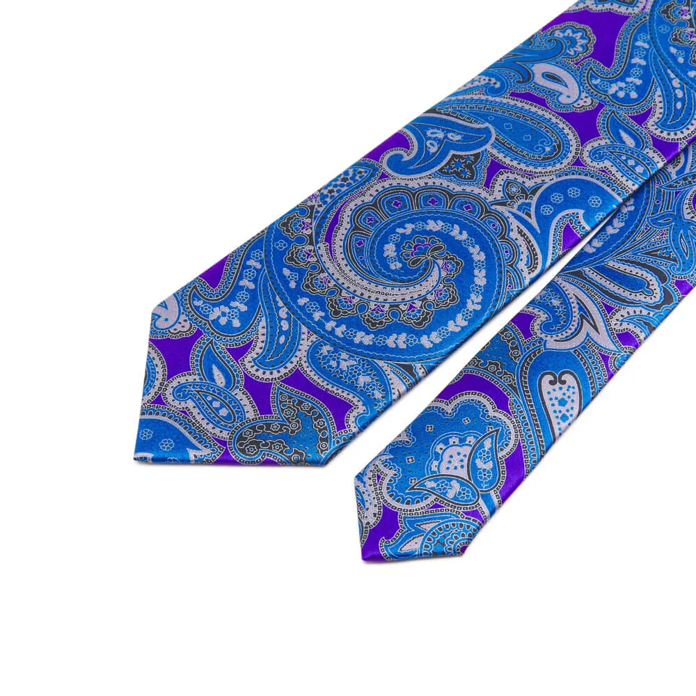 Purple and Blue Paisley Prestige Silk Tie