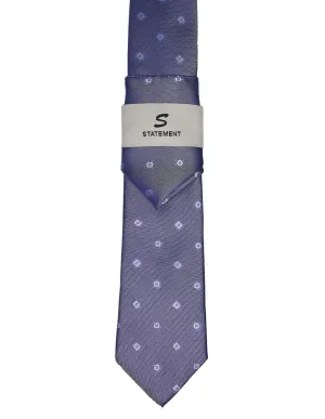 PURPLE FLORAL DOT 2 PC TIE & HANKIE SET