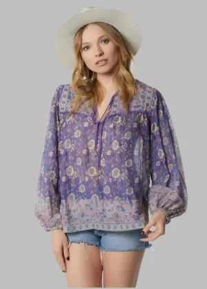 Pushkar Printed Blouse Purple