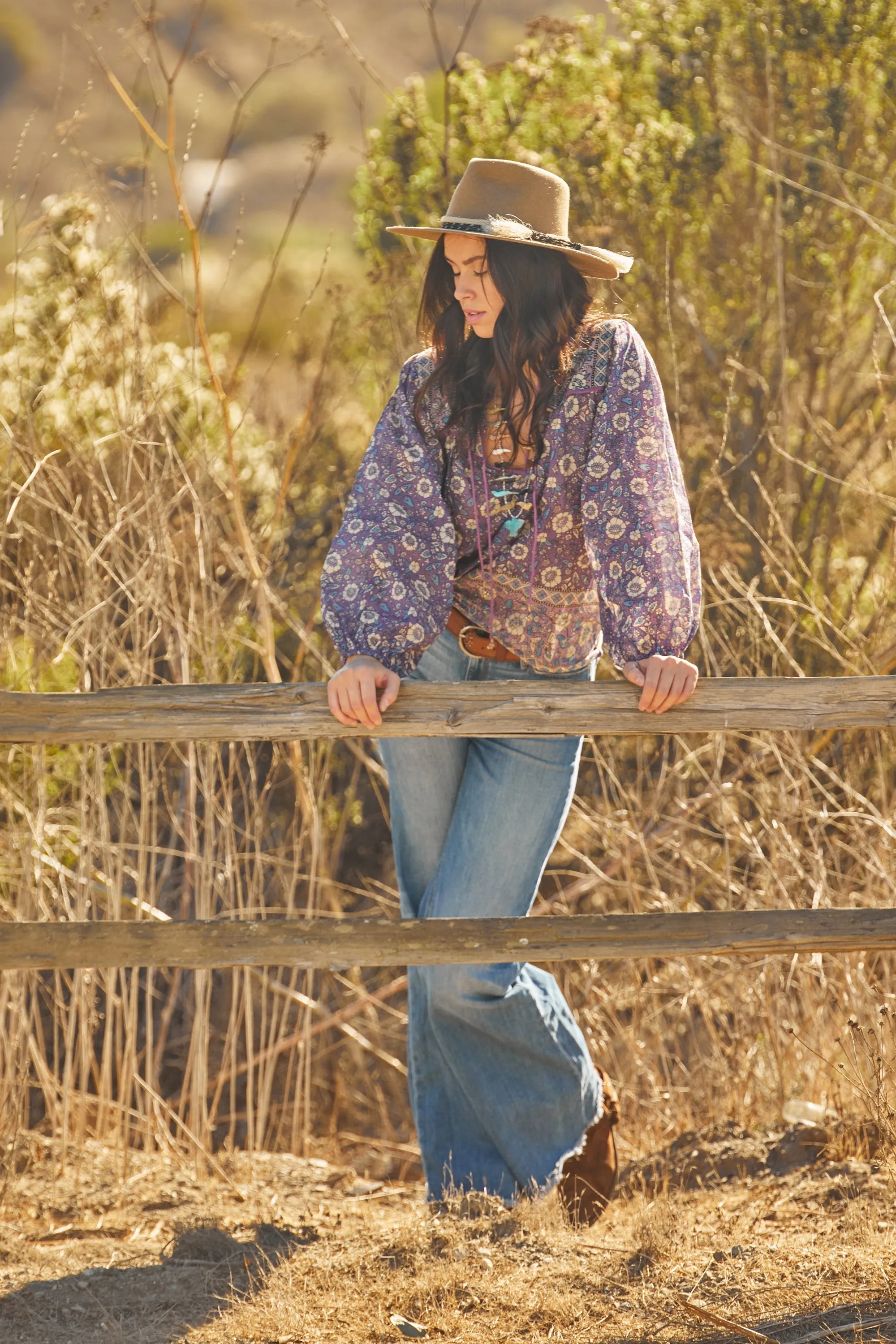 Pushkar Printed Blouse Purple