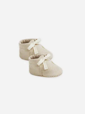 Quincy Mae Baby Booties - Micro Latte Stripe
