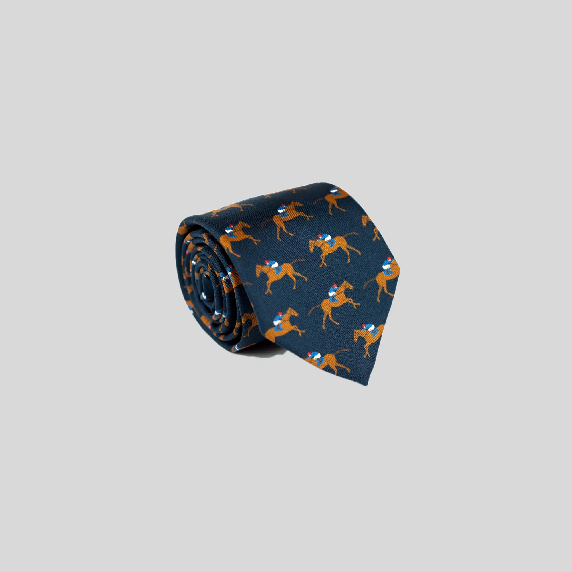 Racehorse Logo Printed Silk Tie