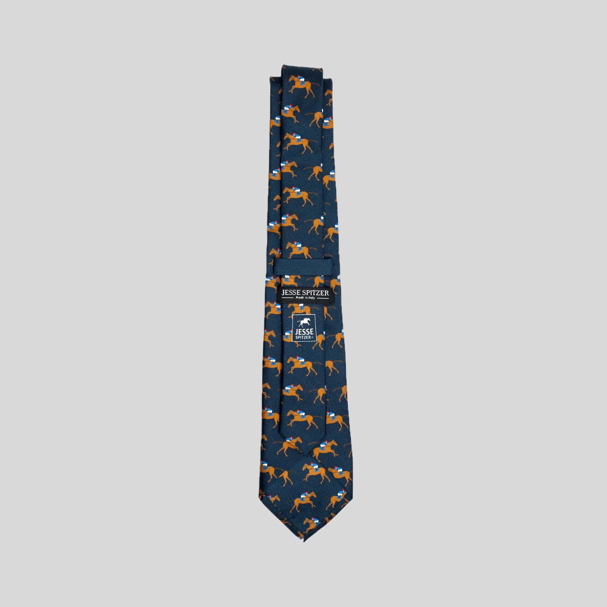 Racehorse Logo Printed Silk Tie