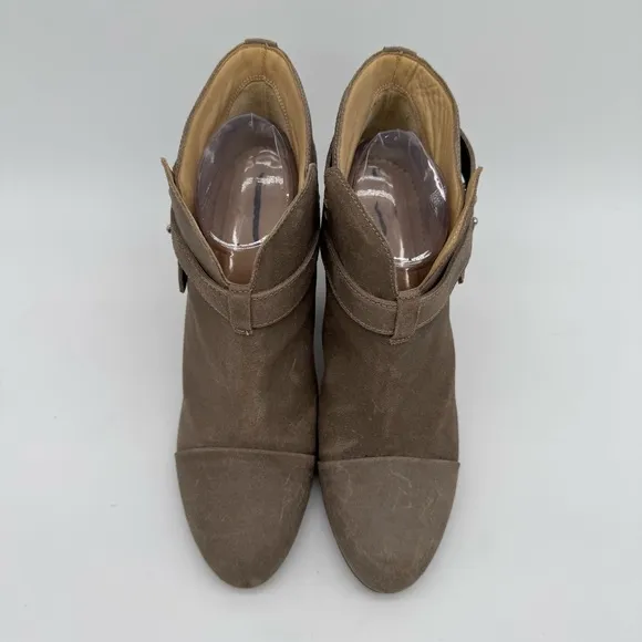 Rag &amp; Bone Harrow Beige/Taupe Leather Suede Heel Ankle Booties Size EU 40/US 10