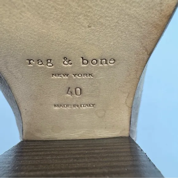 Rag &amp; Bone Harrow Beige/Taupe Leather Suede Heel Ankle Booties Size EU 40/US 10