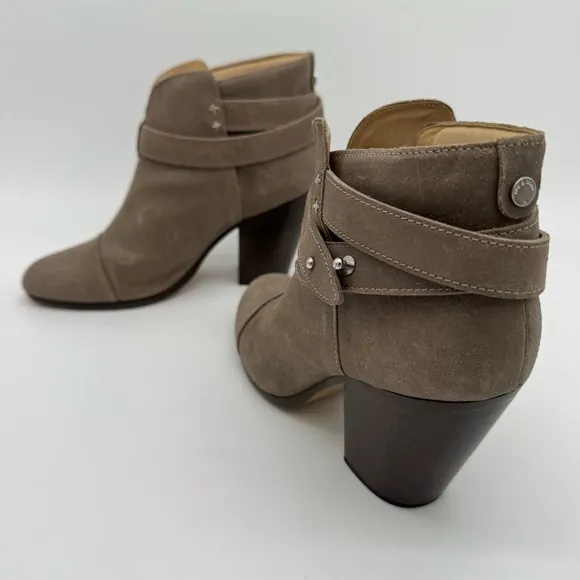 Rag &amp; Bone Harrow Beige/Taupe Leather Suede Heel Ankle Booties Size EU 40/US 10