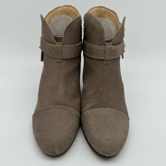 Rag &amp; Bone Harrow Beige/Taupe Leather Suede Heel Ankle Booties Size EU 40/US 10