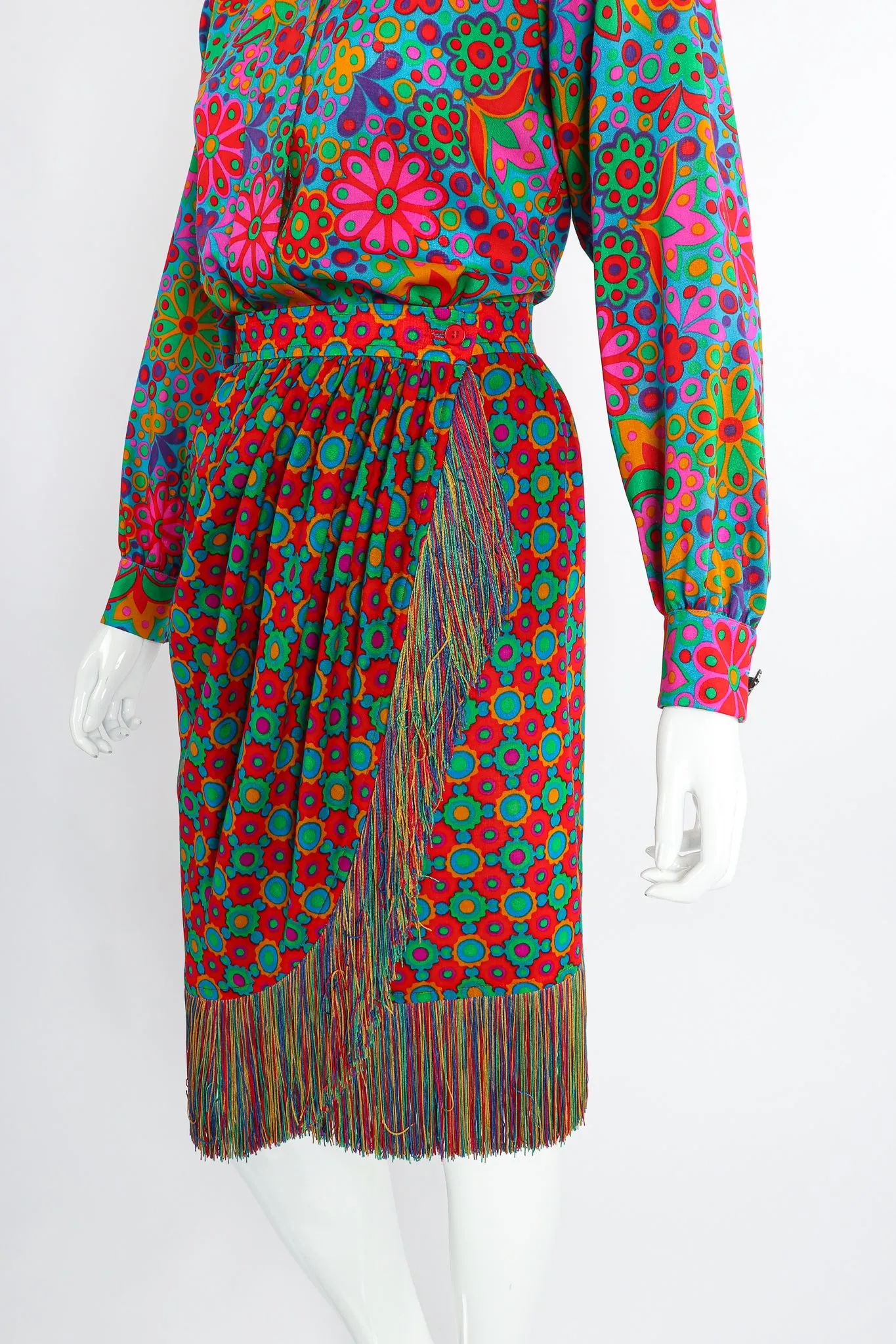 Rainbow Fringe Skirt & Shirt Set