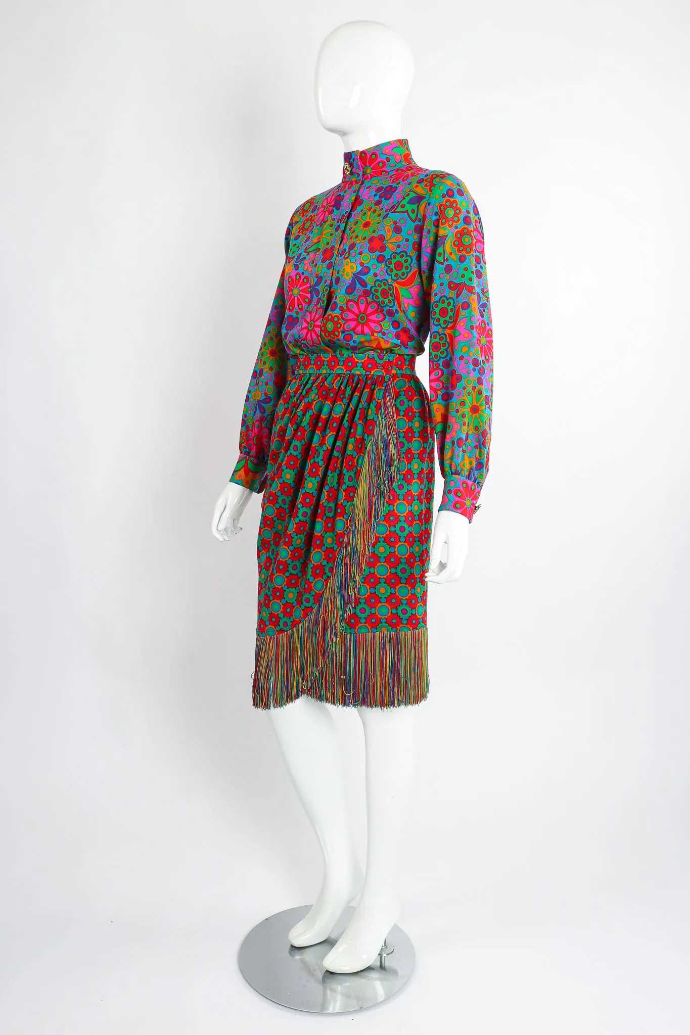 Rainbow Fringe Skirt & Shirt Set