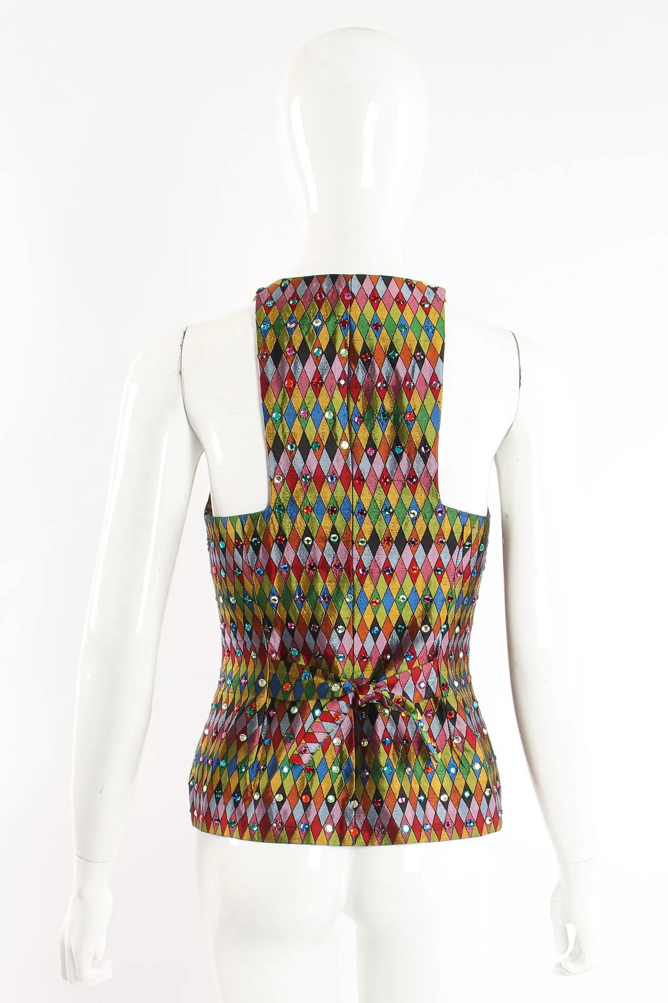 Rainbow Rhinestone Harlequin Vest