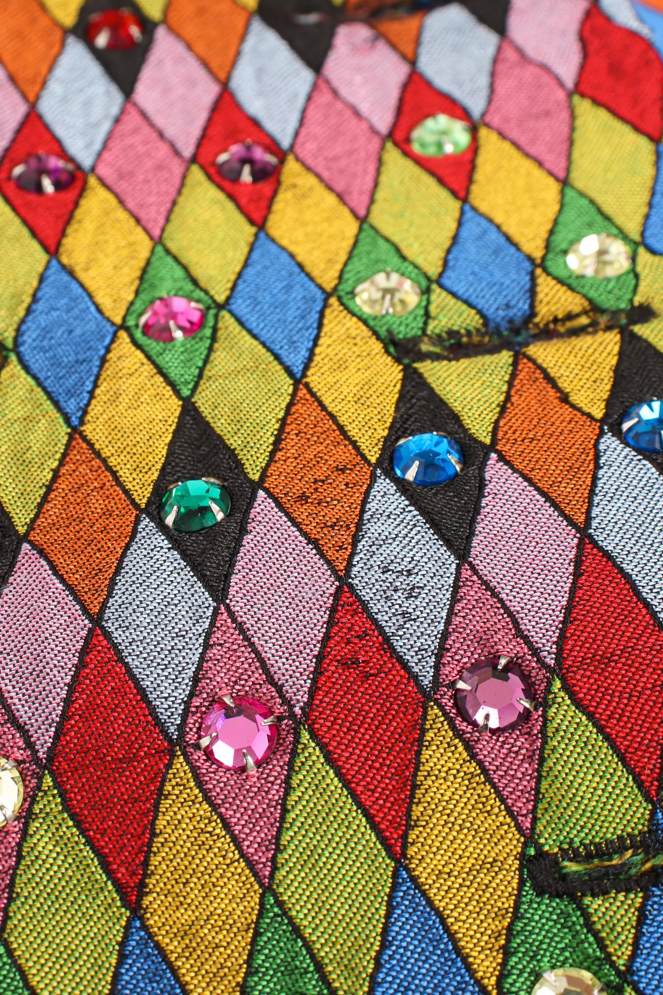 Rainbow Rhinestone Harlequin Vest