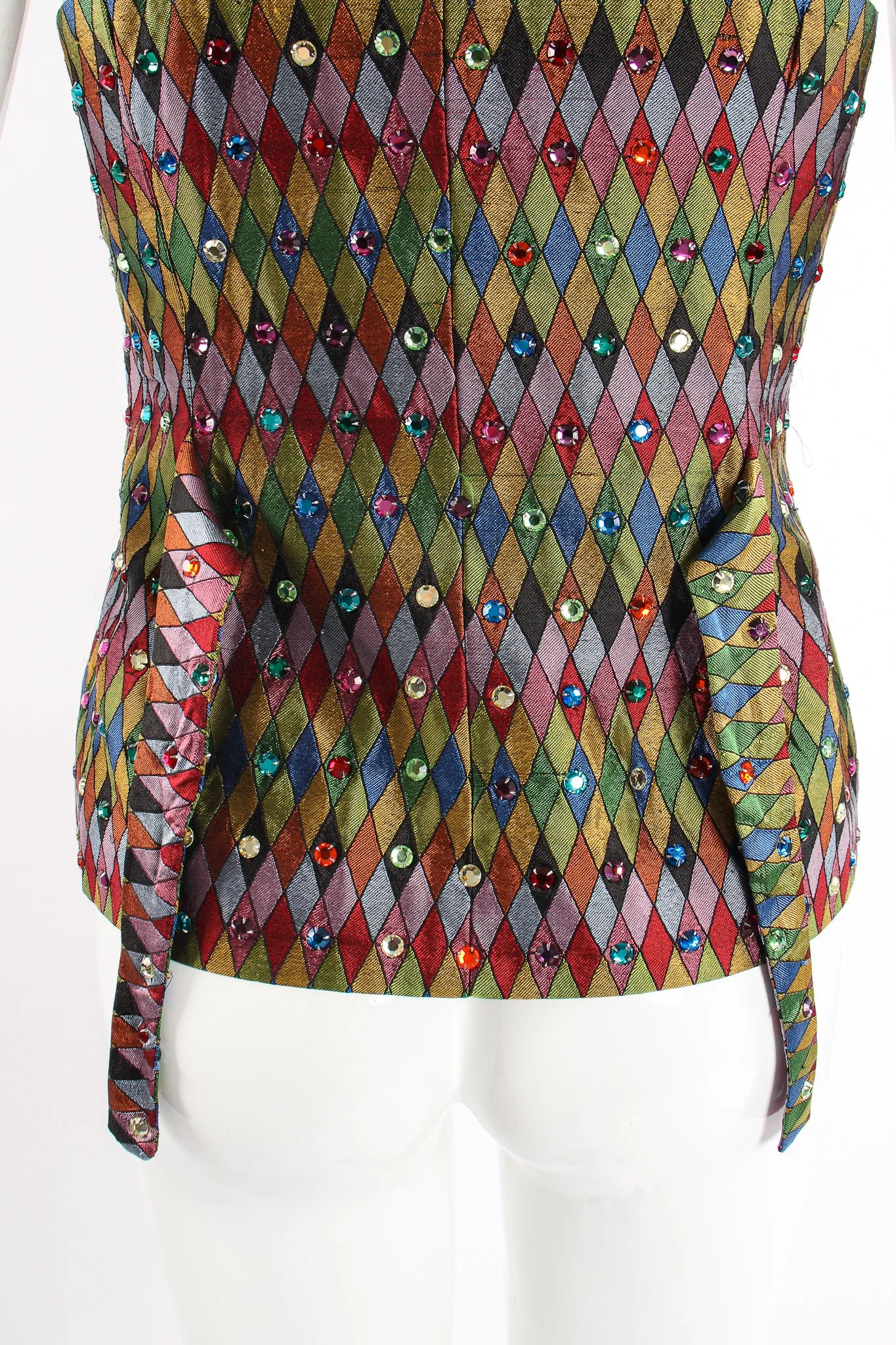 Rainbow Rhinestone Harlequin Vest