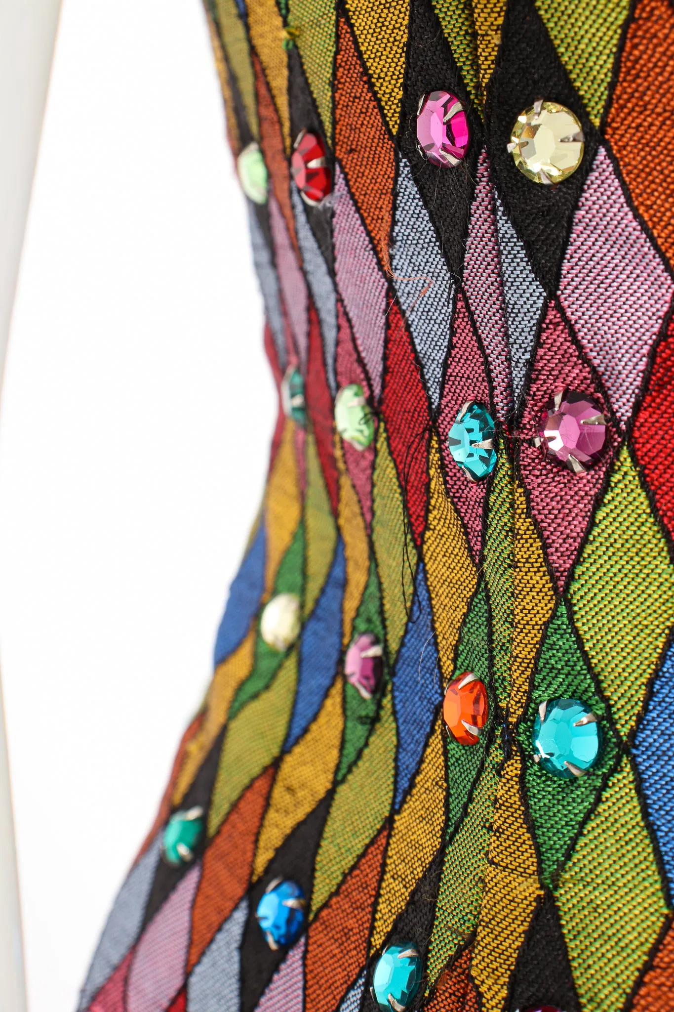 Rainbow Rhinestone Harlequin Vest