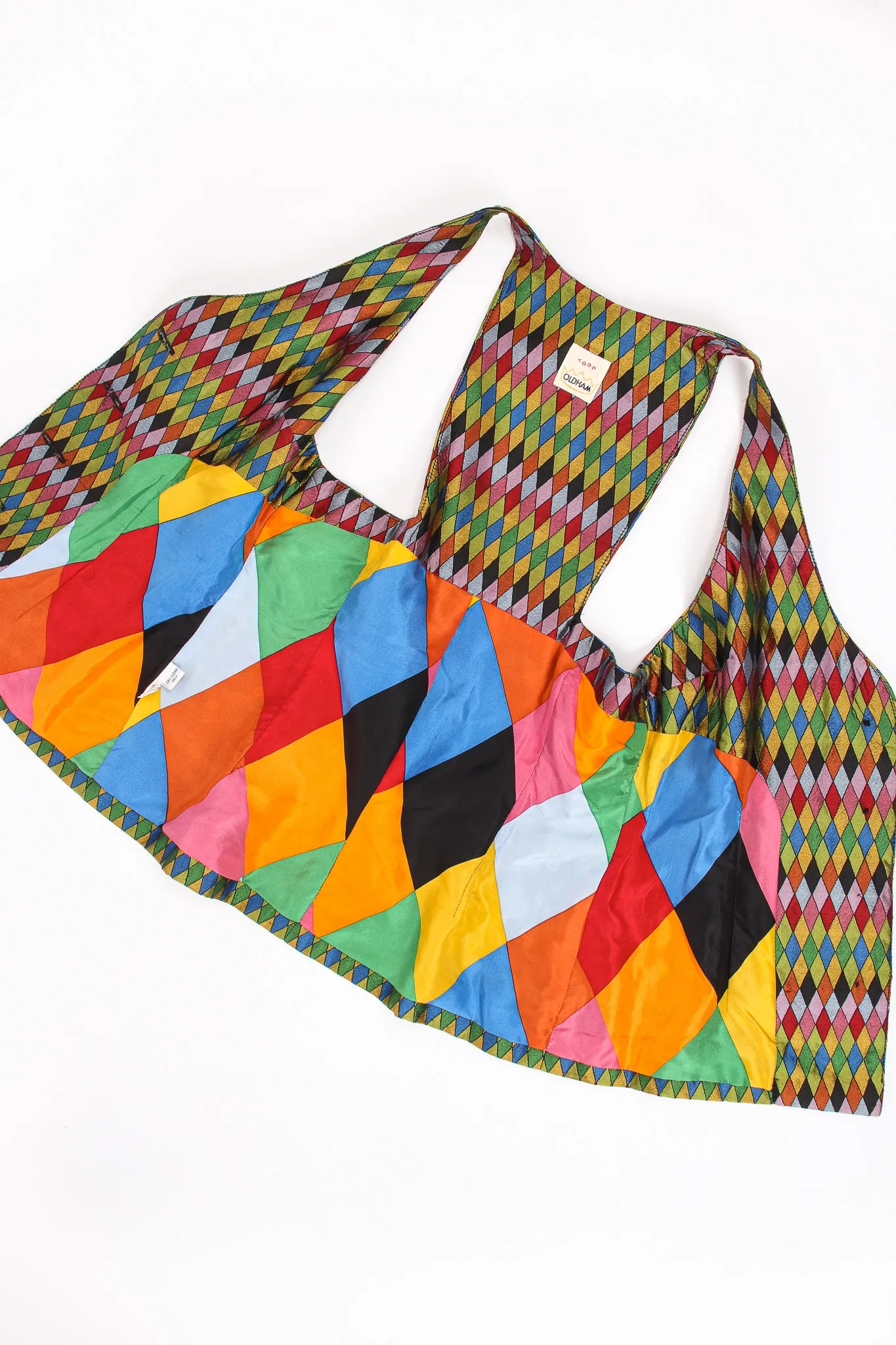 Rainbow Rhinestone Harlequin Vest