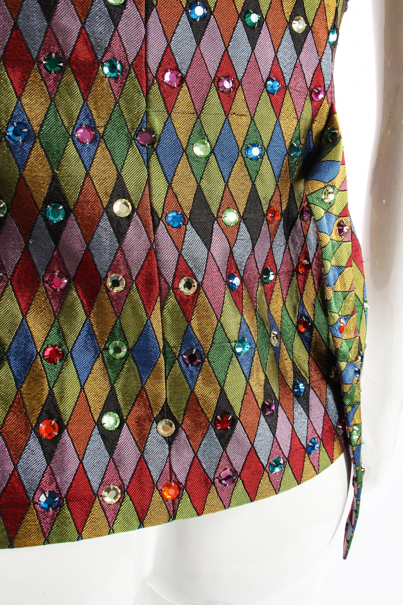 Rainbow Rhinestone Harlequin Vest