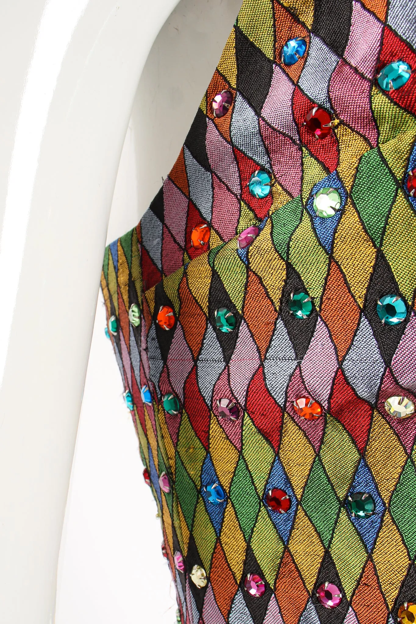 Rainbow Rhinestone Harlequin Vest