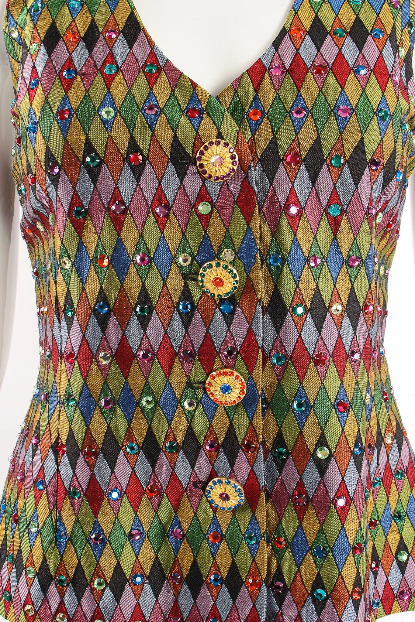 Rainbow Rhinestone Harlequin Vest
