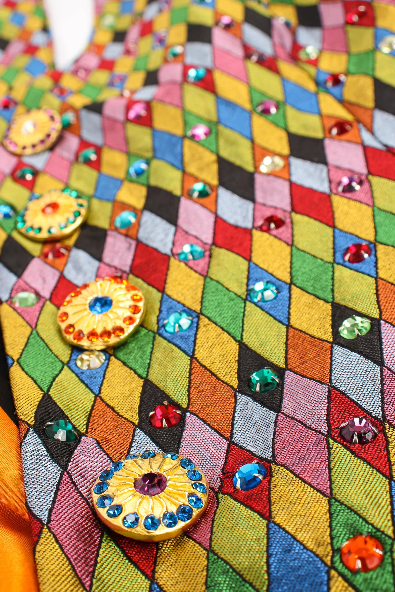 Rainbow Rhinestone Harlequin Vest