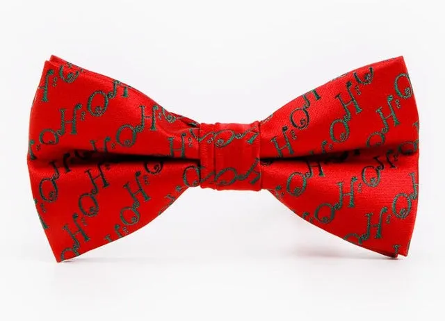 RBOCOTT Christmas Bow Tie Men's Fashion Black Bowtie Red For Festival Green Tree Santa Claus Snowflake Bow Ties For Accessories