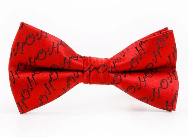 RBOCOTT Christmas Bow Tie Men's Fashion Black Bowtie Red For Festival Green Tree Santa Claus Snowflake Bow Ties For Accessories