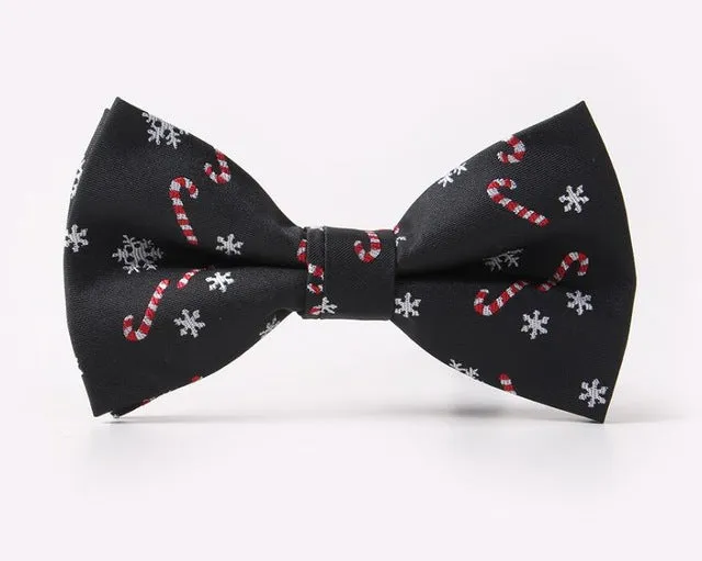 RBOCOTT Christmas Bow Tie Men's Fashion Black Bowtie Red For Festival Green Tree Santa Claus Snowflake Bow Ties For Accessories