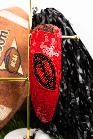 Red and Black Football Seed Bead Sequin Headband