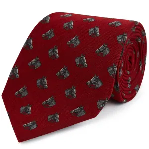Red Horse Woven Silk Tie